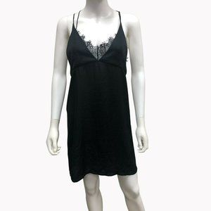 Maisie Black Lace Trim Nightie Lingerie Nightgown Size X Small New